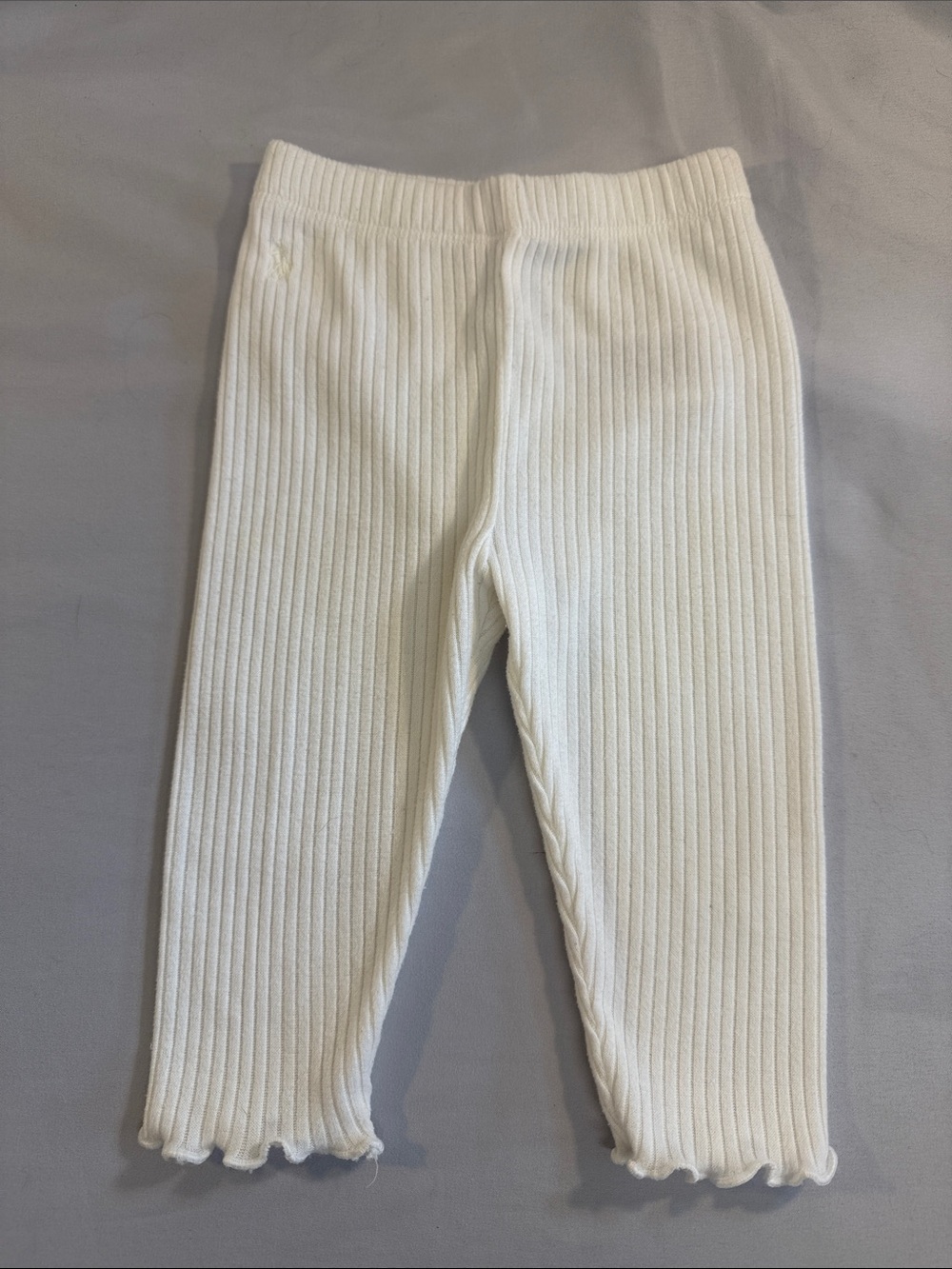 Ralph Lauren Girls' Ribbed Knit Leggings in Off-White